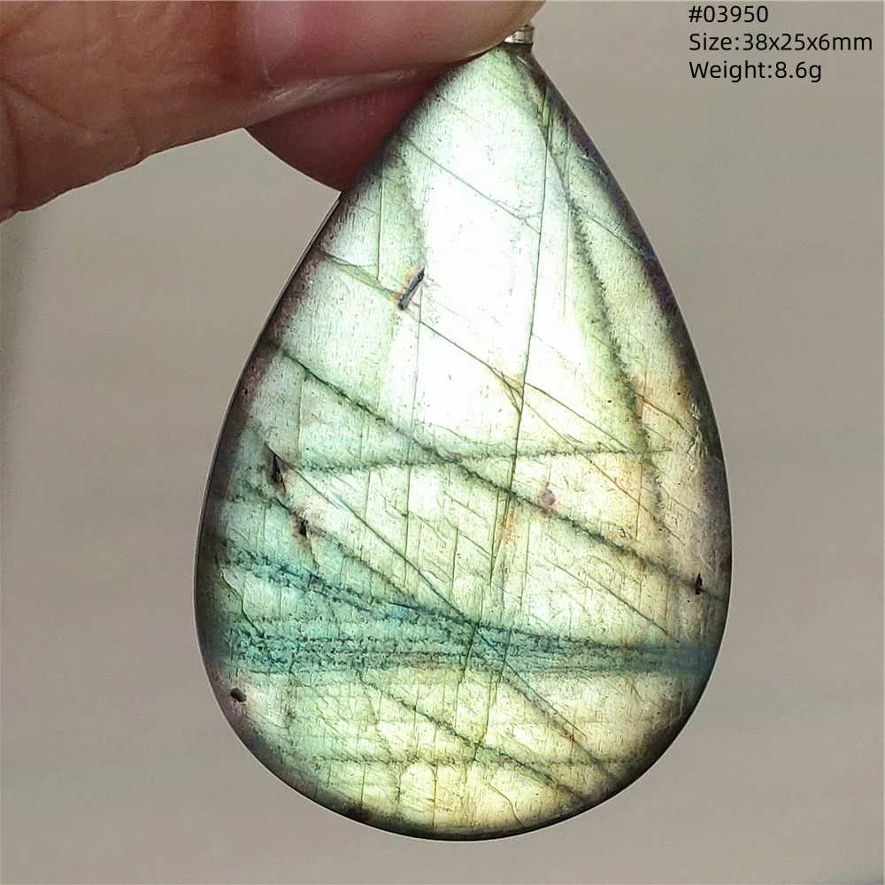 Labradorite Water Drop Pendant, Blue Light Necklace for Her & Him