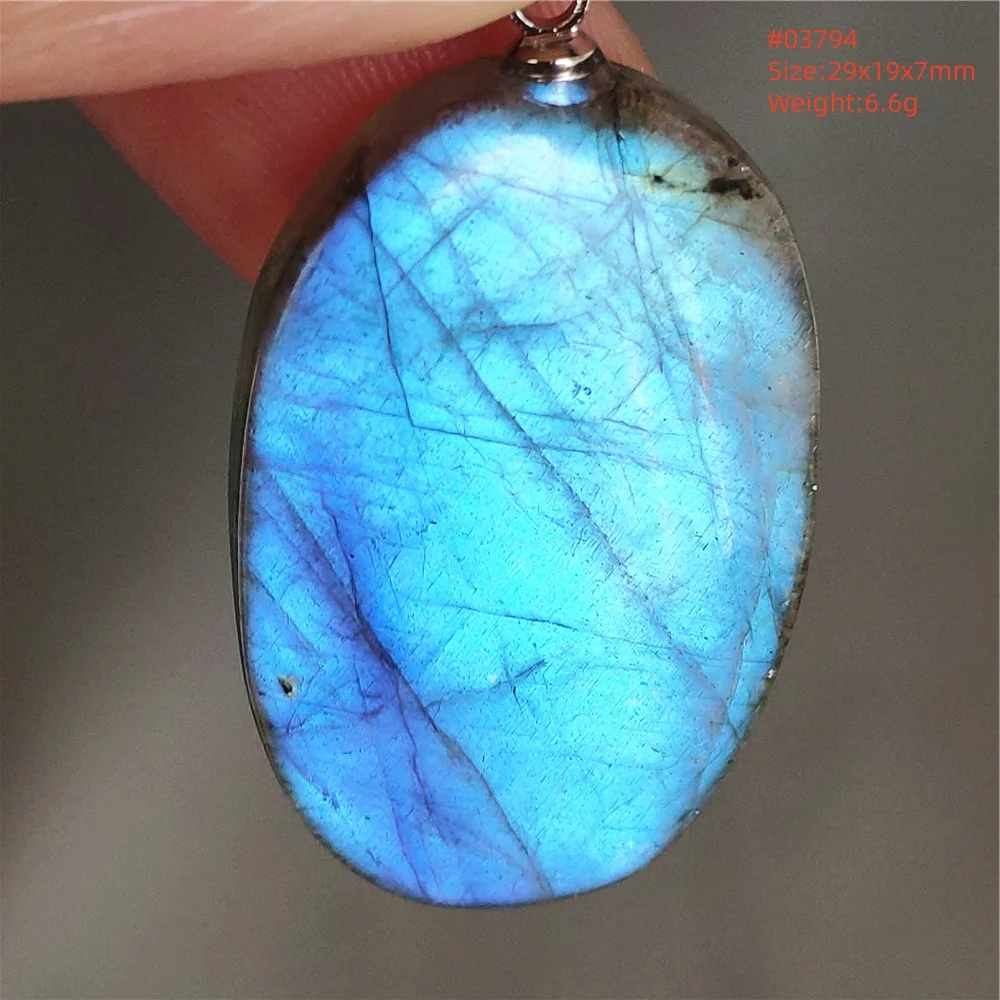 Labradorite Water Drop Pendant, Blue Light Necklace for Her & Him