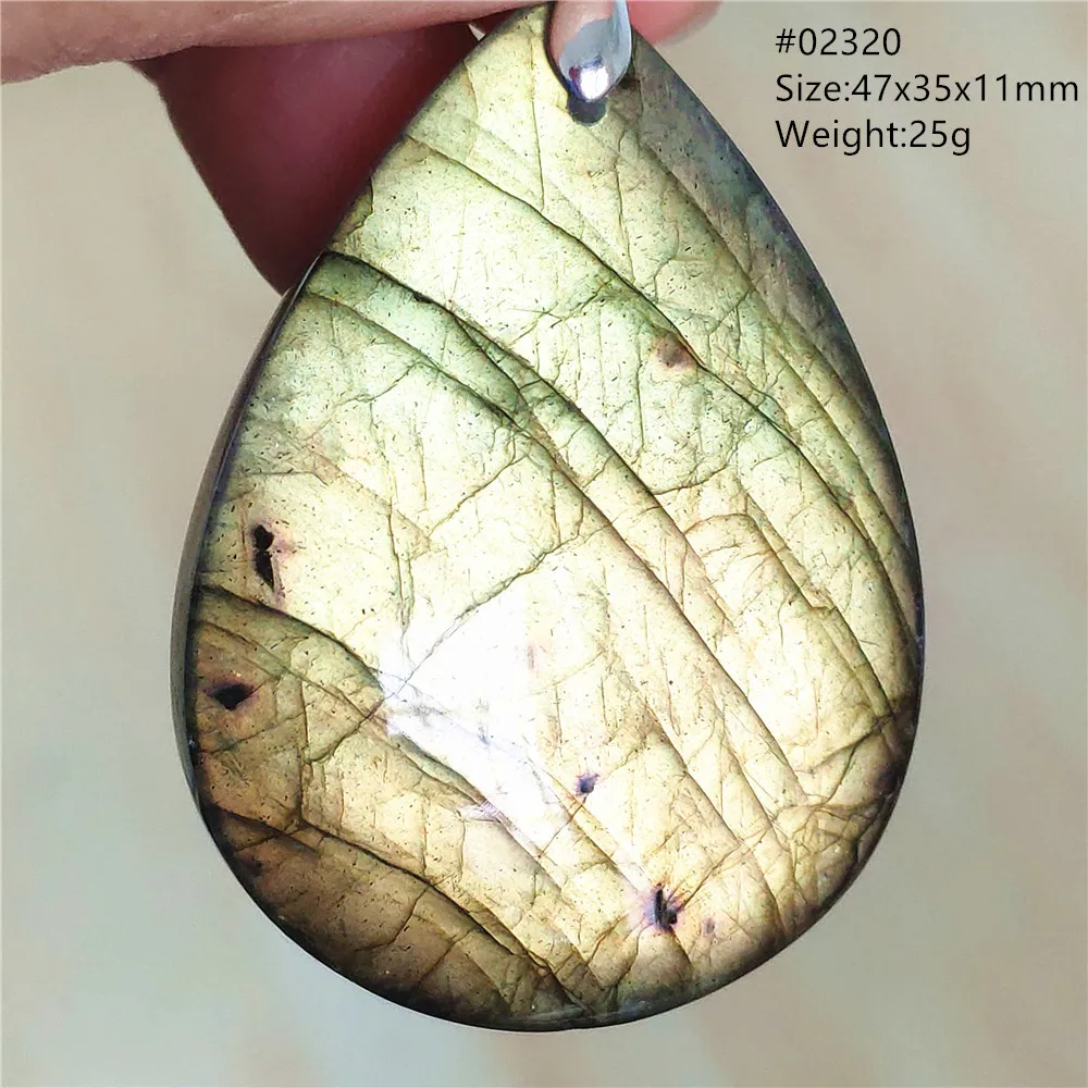 Labradorite Water Drop Pendant, Blue Light Necklace for Her & Him