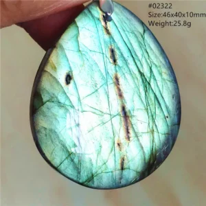 Labradorite Water Drop Pendant, Blue Light Necklace for Her & Him - Image 56