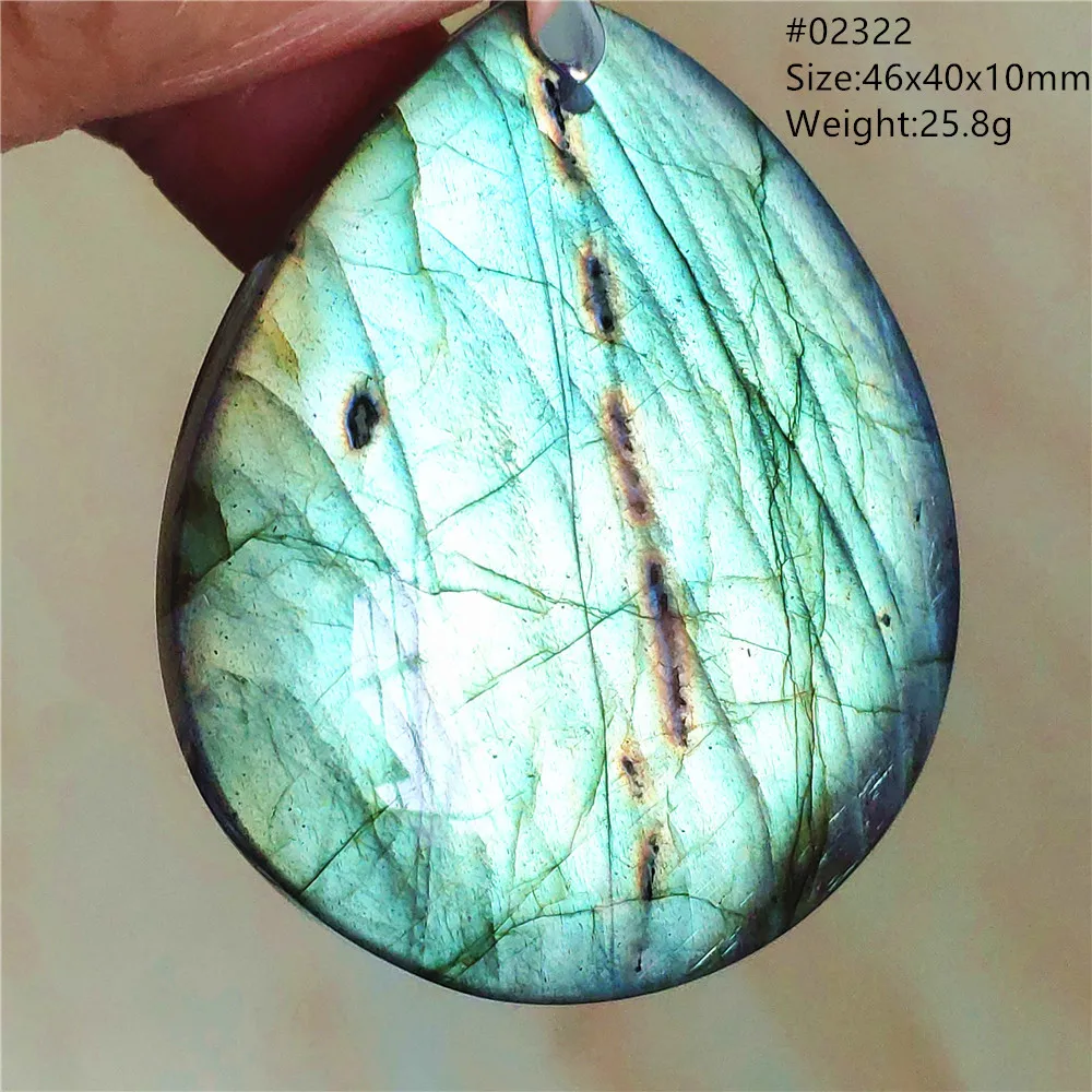 Labradorite Water Drop Pendant, Blue Light Necklace for Her & Him