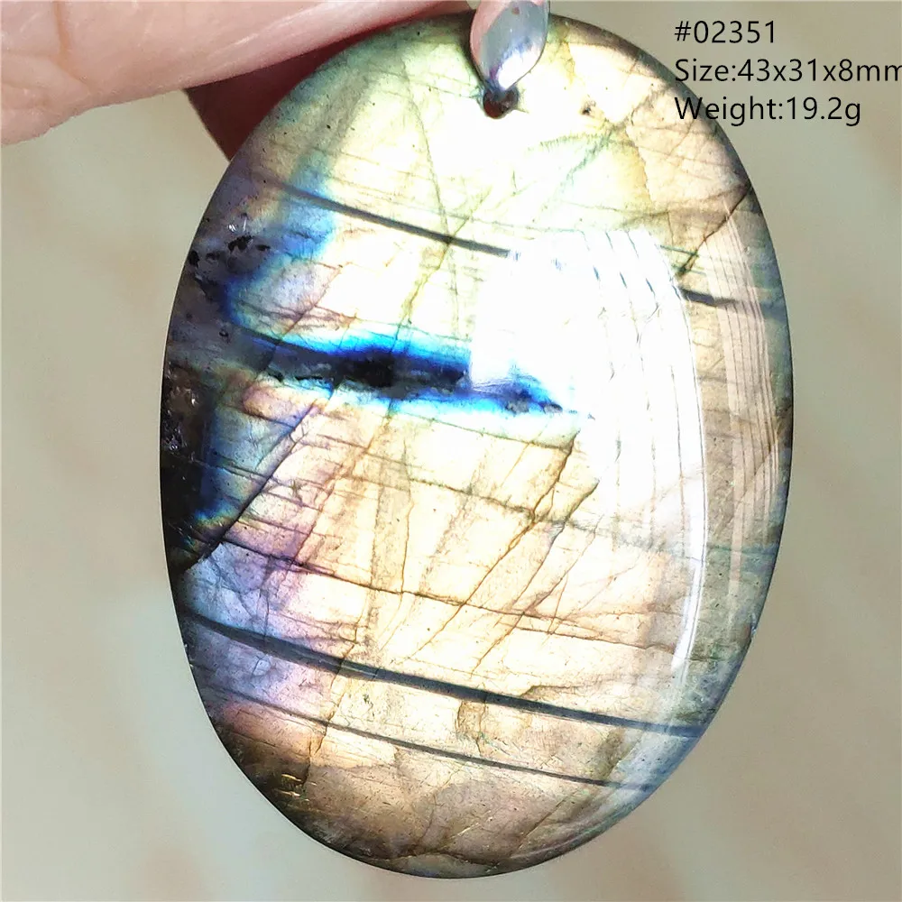 Labradorite Water Drop Pendant, Blue Light Necklace for Her & Him
