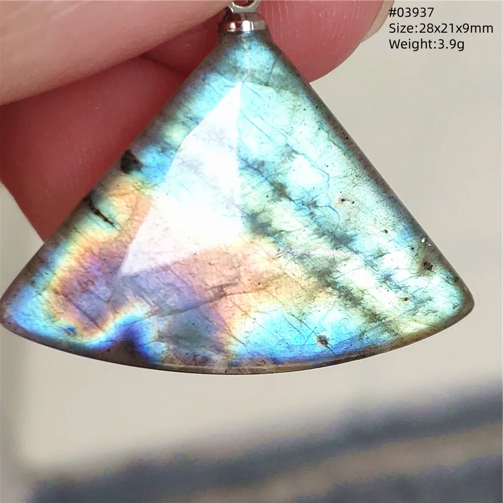 Labradorite Water Drop Pendant, Blue Light Necklace for Her & Him