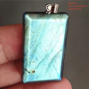 Labradorite Water Drop Pendant, Blue Light Necklace for Her & Him - Image 9