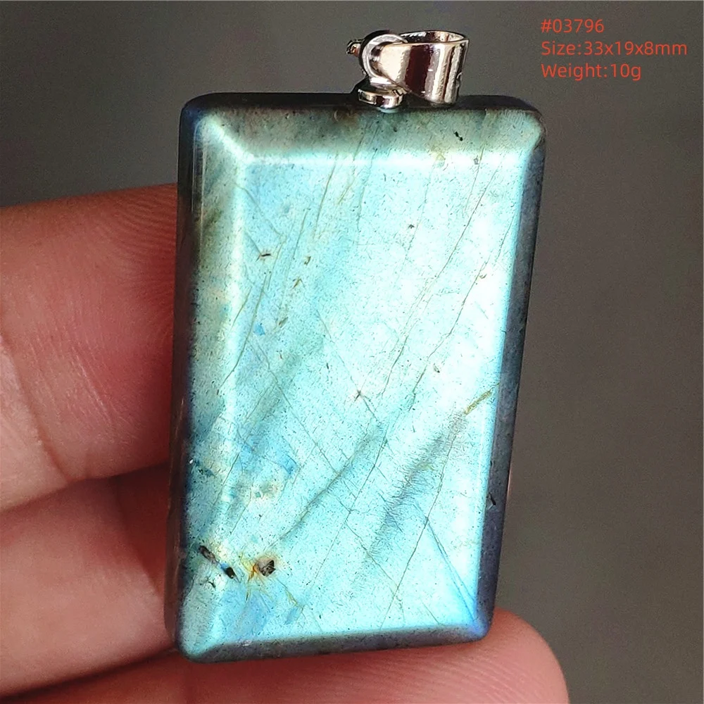 Labradorite Water Drop Pendant, Blue Light Necklace for Her & Him