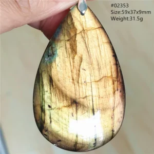 Labradorite Water Drop Pendant, Blue Light Necklace for Her & Him - Image 14