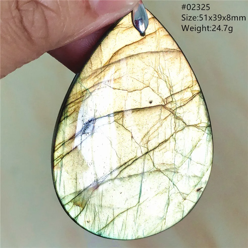 Labradorite Water Drop Pendant, Blue Light Necklace for Her & Him