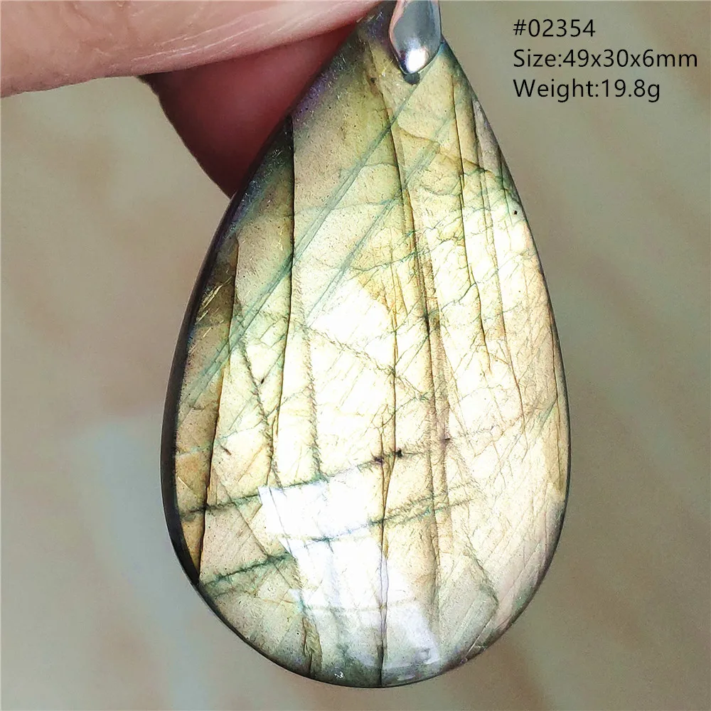 Labradorite Water Drop Pendant, Blue Light Necklace for Her & Him