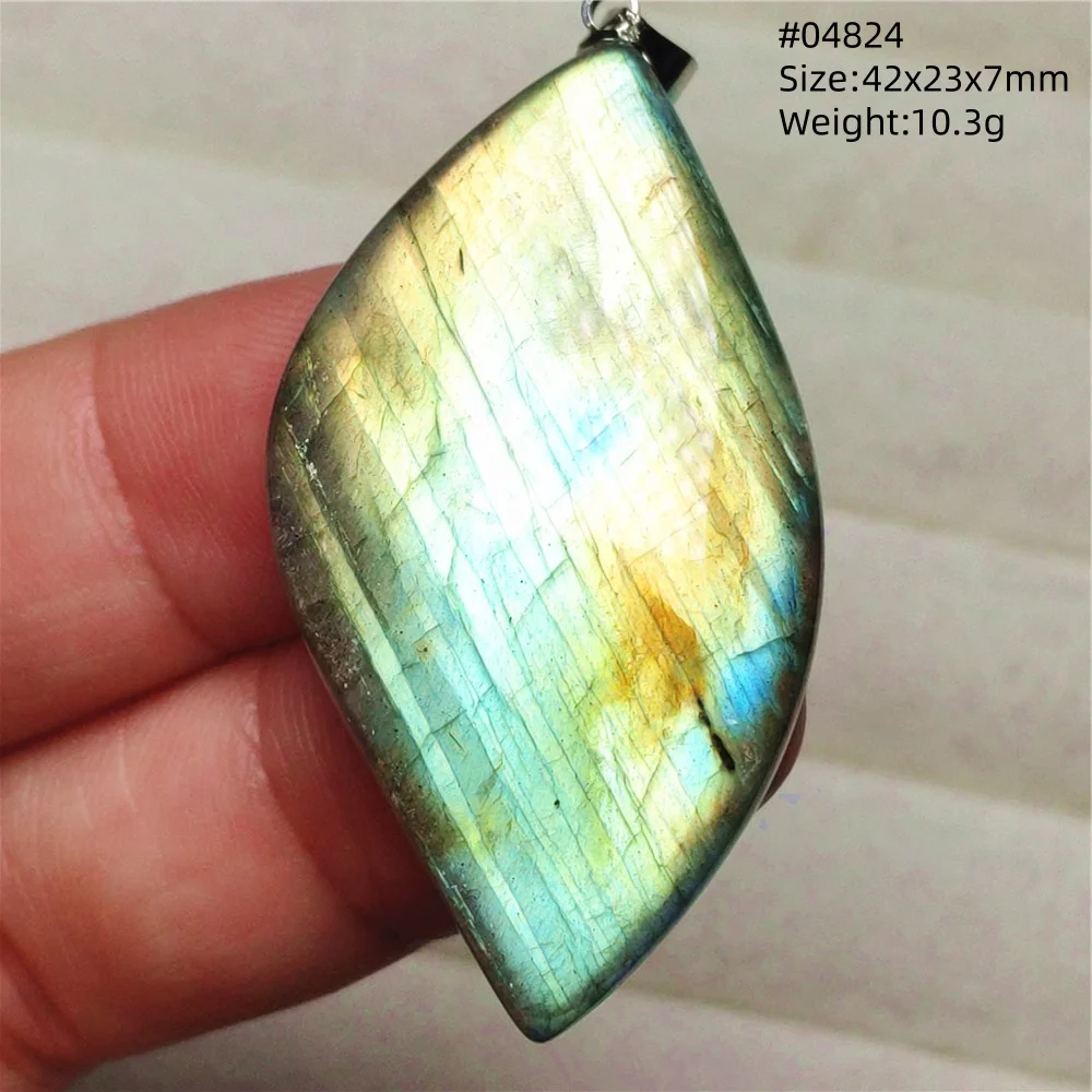 Labradorite Water Drop Pendant, Blue Light Necklace for Her & Him