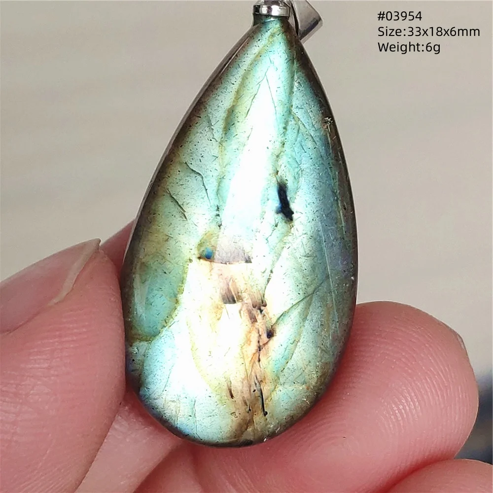 Labradorite Water Drop Pendant, Blue Light Necklace for Her & Him
