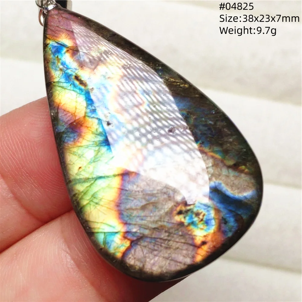 Labradorite Water Drop Pendant, Blue Light Necklace for Her & Him