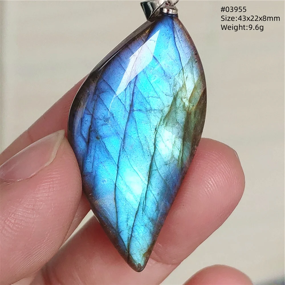 Labradorite Water Drop Pendant, Blue Light Necklace for Her & Him