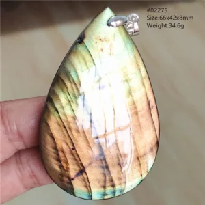 Labradorite Water Drop Pendant, Blue Light Necklace for Her & Him - Image 66