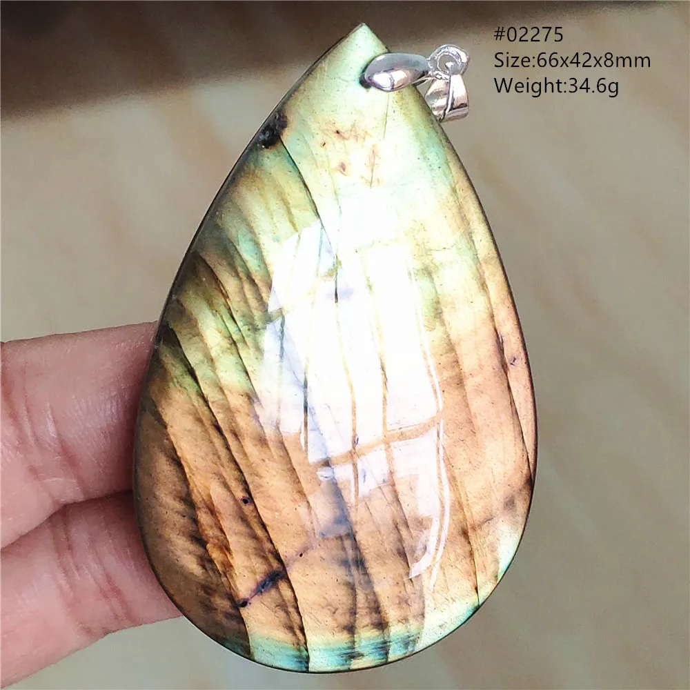Labradorite Water Drop Pendant, Blue Light Necklace for Her & Him
