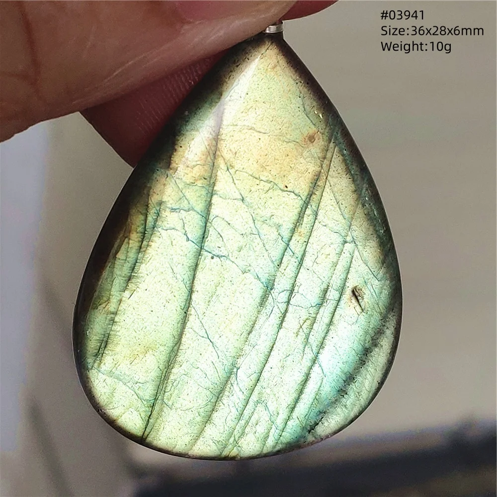 Labradorite Water Drop Pendant, Blue Light Necklace for Her & Him