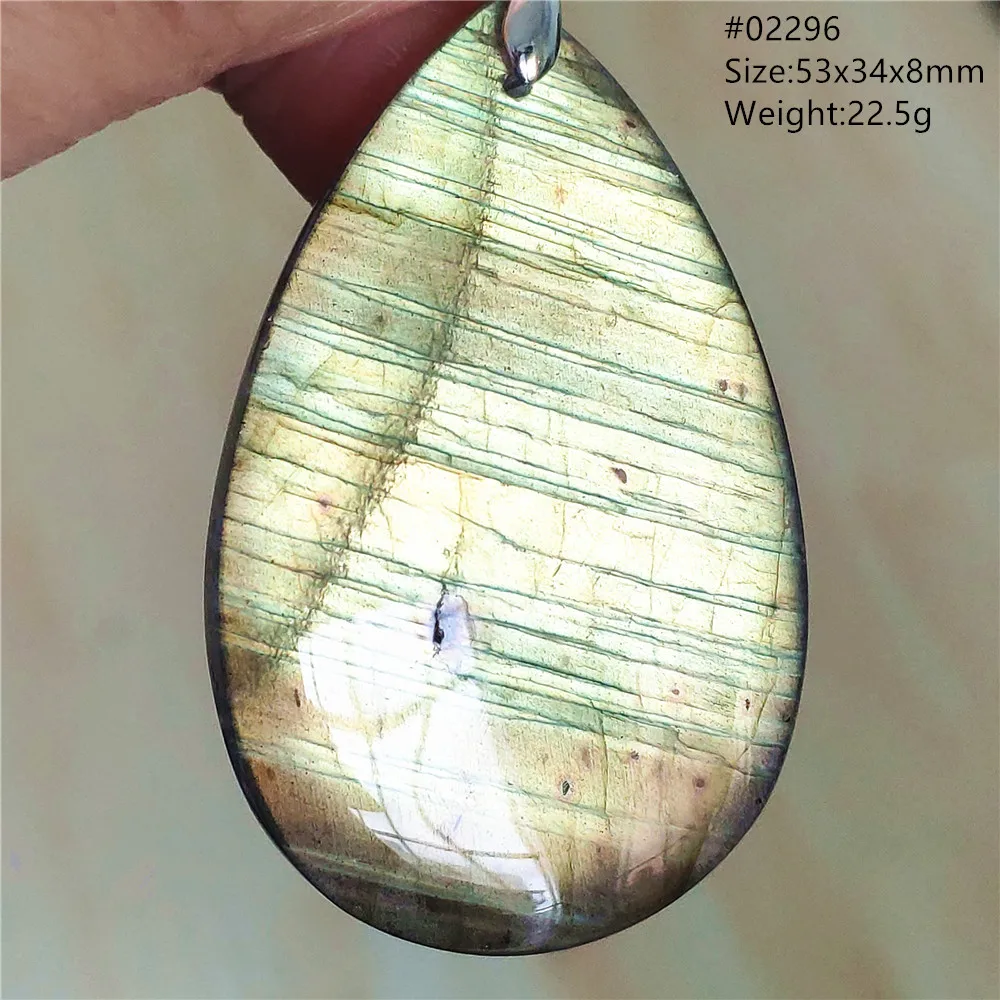 Labradorite Water Drop Pendant, Blue Light Necklace for Her & Him