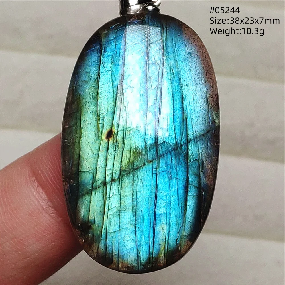 Labradorite Water Drop Pendant, Blue Light Necklace for Her & Him