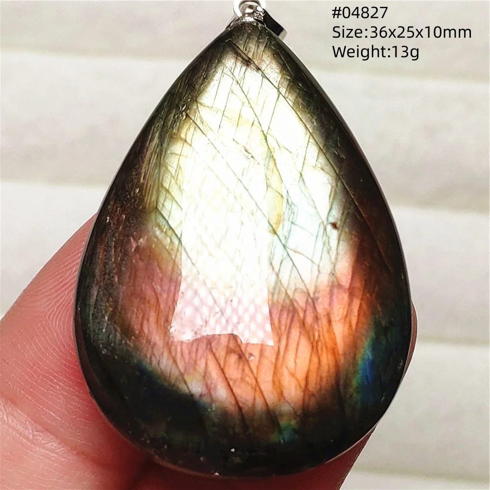 Labradorite Water Drop Pendant, Blue Light Necklace for Her & Him