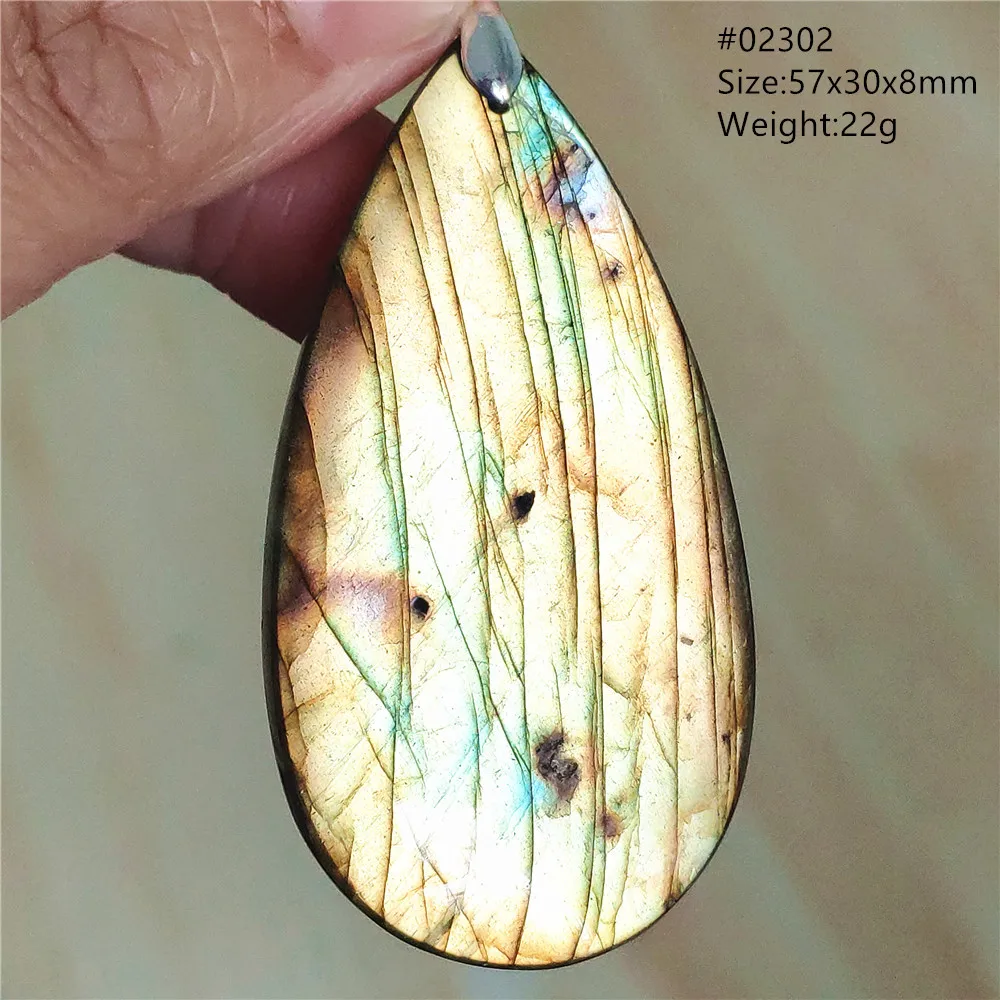 Labradorite Water Drop Pendant, Blue Light Necklace for Her & Him