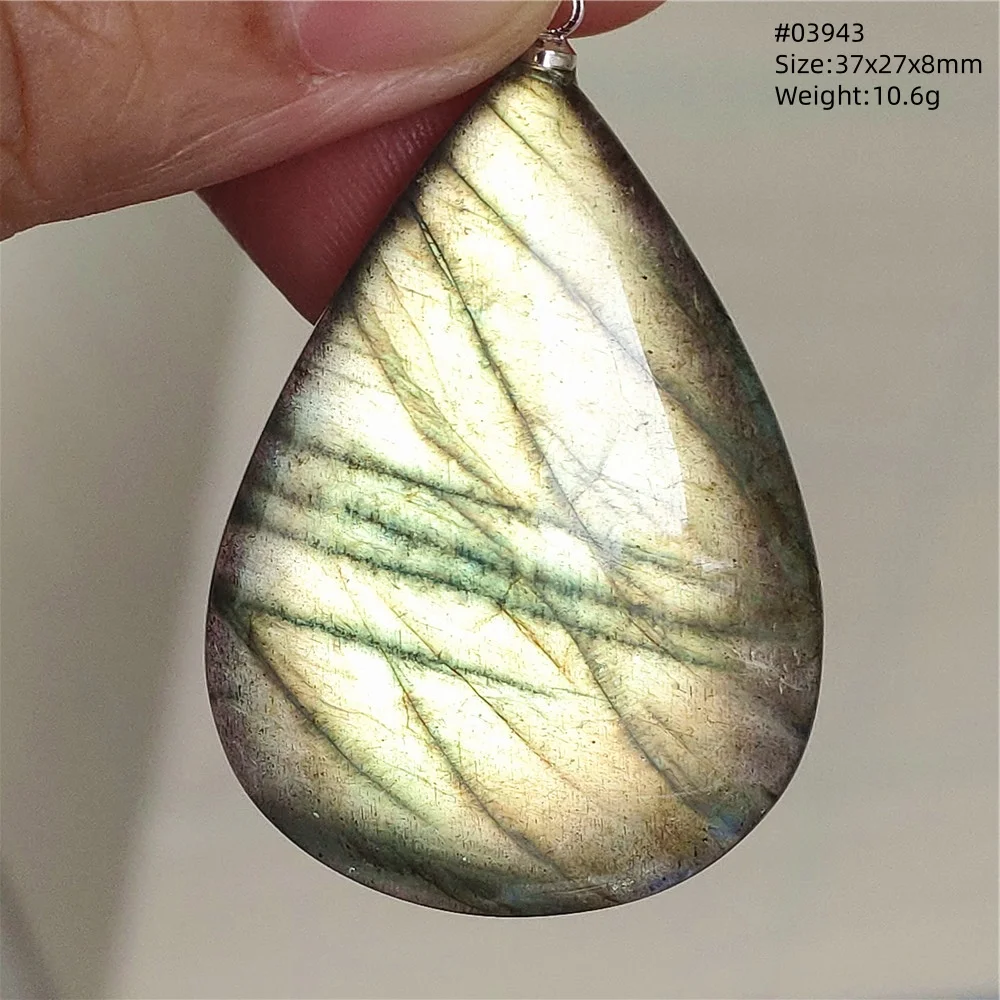 Labradorite Water Drop Pendant, Blue Light Necklace for Her & Him