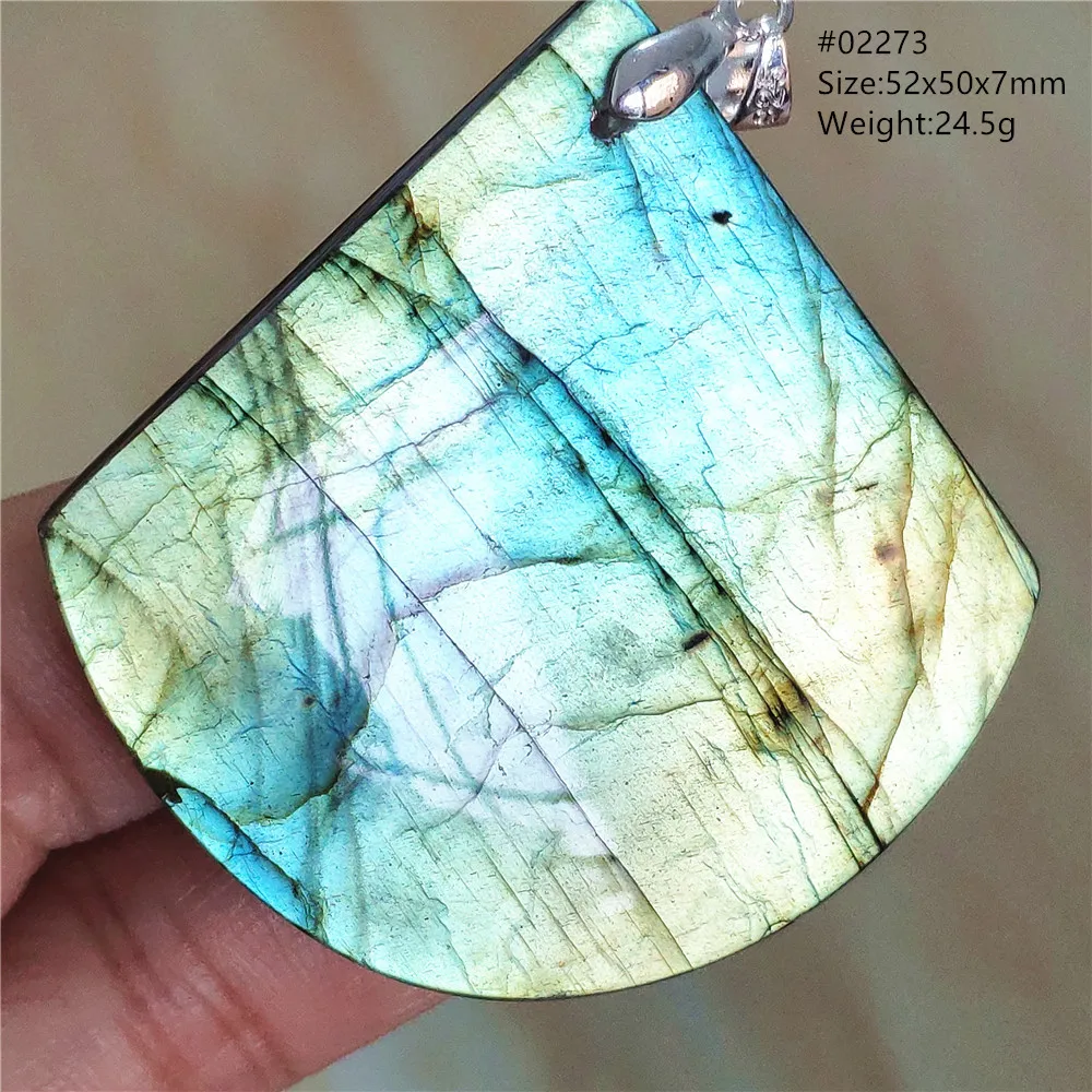 Labradorite Water Drop Pendant, Blue Light Necklace for Her & Him