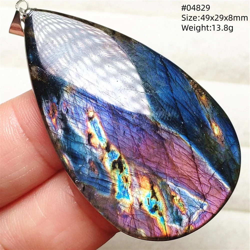 Labradorite Water Drop Pendant, Blue Light Necklace for Her & Him