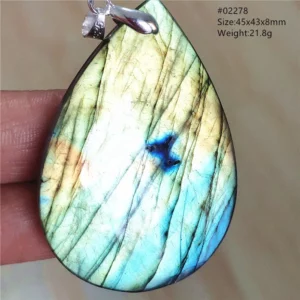 Labradorite Water Drop Pendant, Blue Light Necklace for Her & Him - Image 71