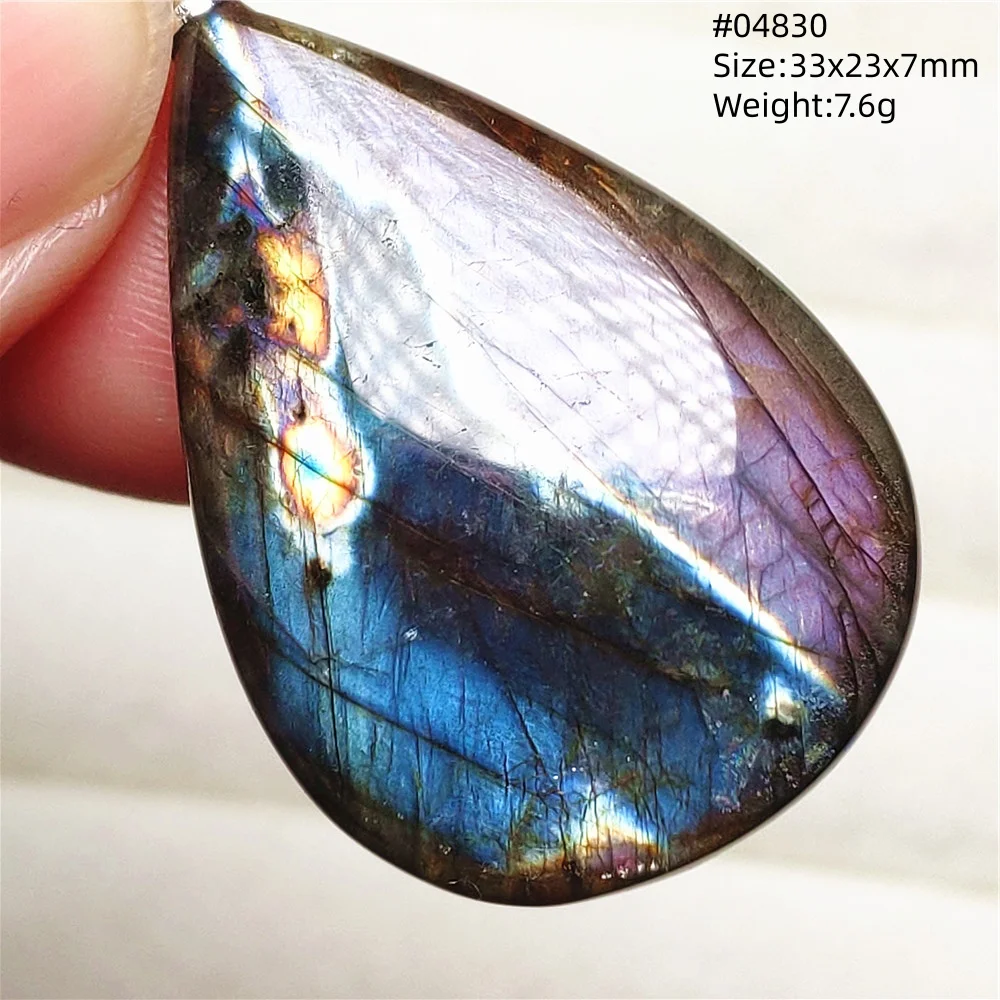Labradorite Water Drop Pendant, Blue Light Necklace for Her & Him
