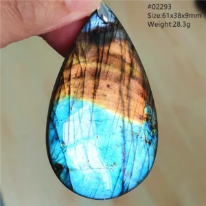 Labradorite Water Drop Pendant, Blue Light Necklace for Her & Him - Image 6