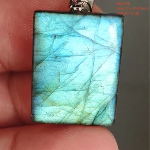 Labradorite Water Drop Pendant, Blue Light Necklace for Her & Him - Image 7