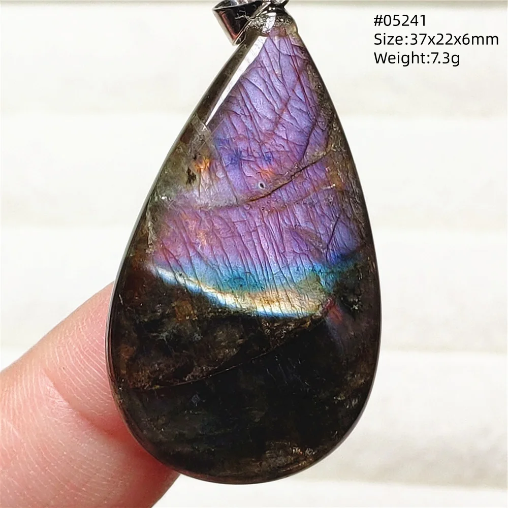 Labradorite Water Drop Pendant, Blue Light Necklace for Her & Him