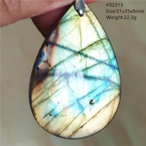 Labradorite Water Drop Pendant, Blue Light Necklace for Her & Him - Image 35