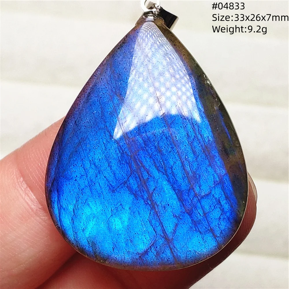 Labradorite Water Drop Pendant, Blue Light Necklace for Her & Him
