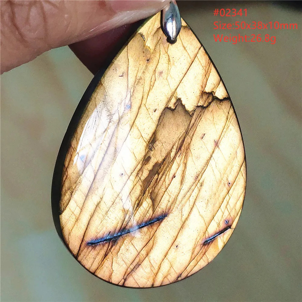 Labradorite Water Drop Pendant, Blue Light Necklace for Her & Him