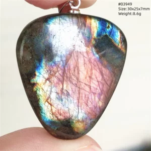 Labradorite Water Drop Pendant, Blue Light Necklace for Her & Him - Image 45