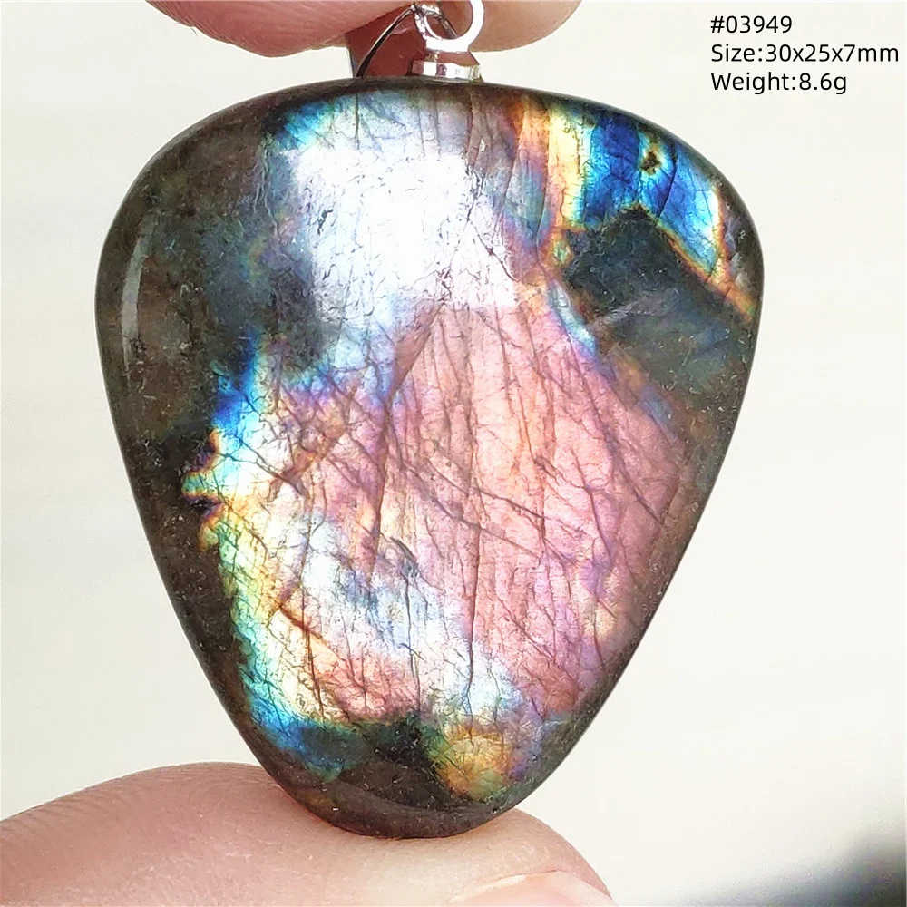 Labradorite Water Drop Pendant, Blue Light Necklace for Her & Him