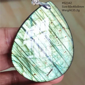 Labradorite Water Drop Pendant, Blue Light Necklace for Her & Him - Image 53