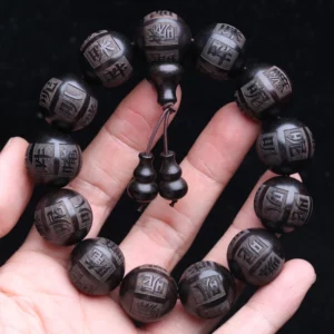 Natural Ebony Beaded Tibetan Buddhist Bracelet - Image 7