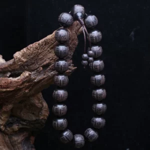 Natural Ebony Beaded Tibetan Buddhist Bracelet - Image 6