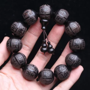 Natural Ebony Beaded Tibetan Buddhist Bracelet - Image 8