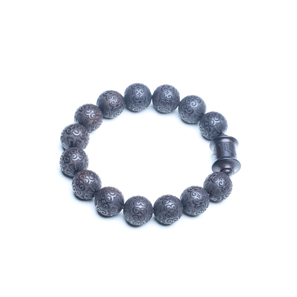 Natural Ebony Auspicious Cloud Beads Prayer Bracelet