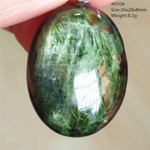 Natural Green Diopside Cat Eye Oval Pendant Necklace - Image 15