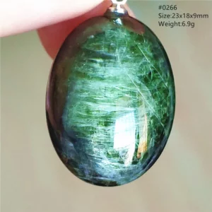 Natural Green Diopside Cat Eye Oval Pendant Necklace - Image 44