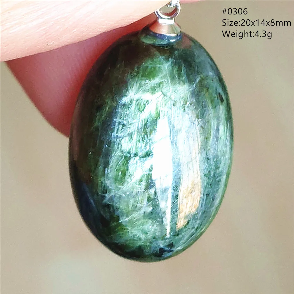 Natural Green Diopside Quartz Cat Eye Pendant