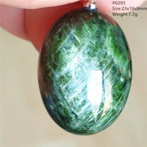 Natural Green Diopside Quartz Cat Eye Pendant - Image 17