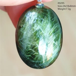 Natural Green Diopside Quartz Cat Eye Pendant - Image 15