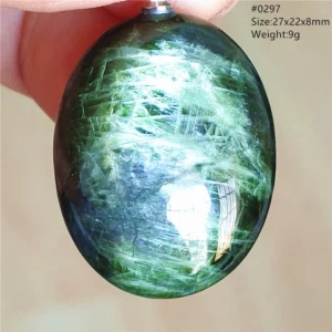 Natural Green Diopside Quartz Cat Eye Pendant - Image 14
