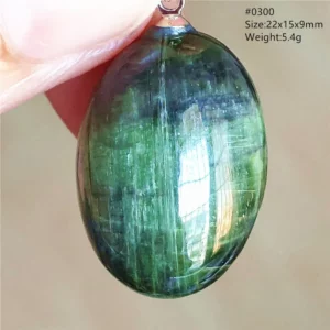 Natural Green Diopside Quartz Cat Eye Pendant - Image 22