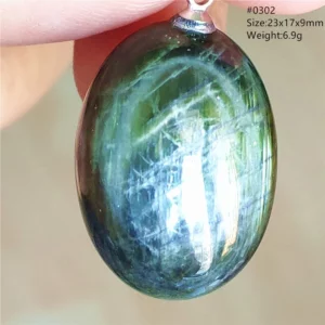 Natural Green Diopside Quartz Cat Eye Pendant - Image 23