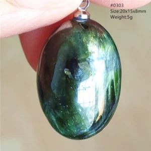 Natural Green Diopside Quartz Cat Eye Pendant - Image 21